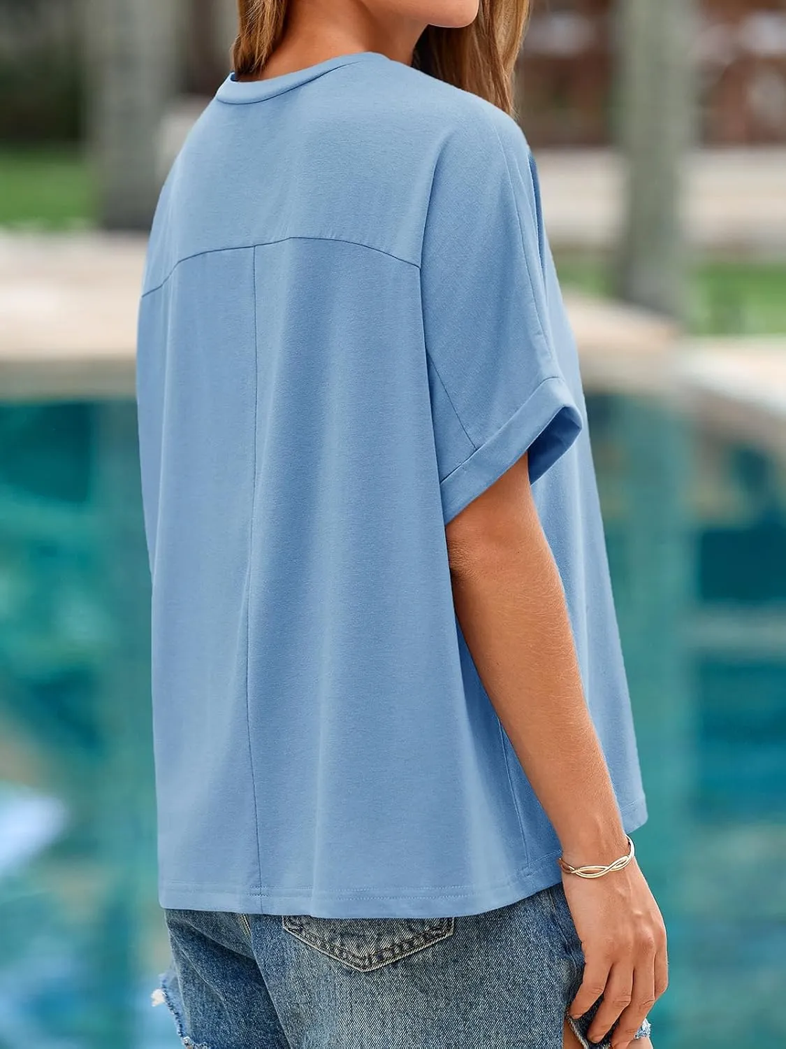 Cicy Bell Womens Oversized Short Sleeve Tshirts Summer Casual Round Neck Tops Loose Fit Boxy Basic Tee Shirts