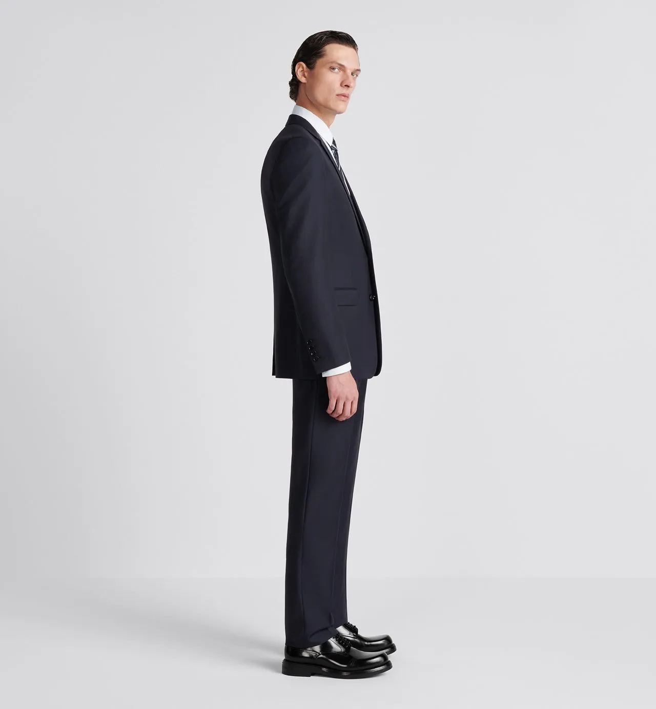 Classic Suit Navy Blue Virgin Wool Twill