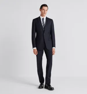 Classic Suit Navy Blue Virgin Wool Twill