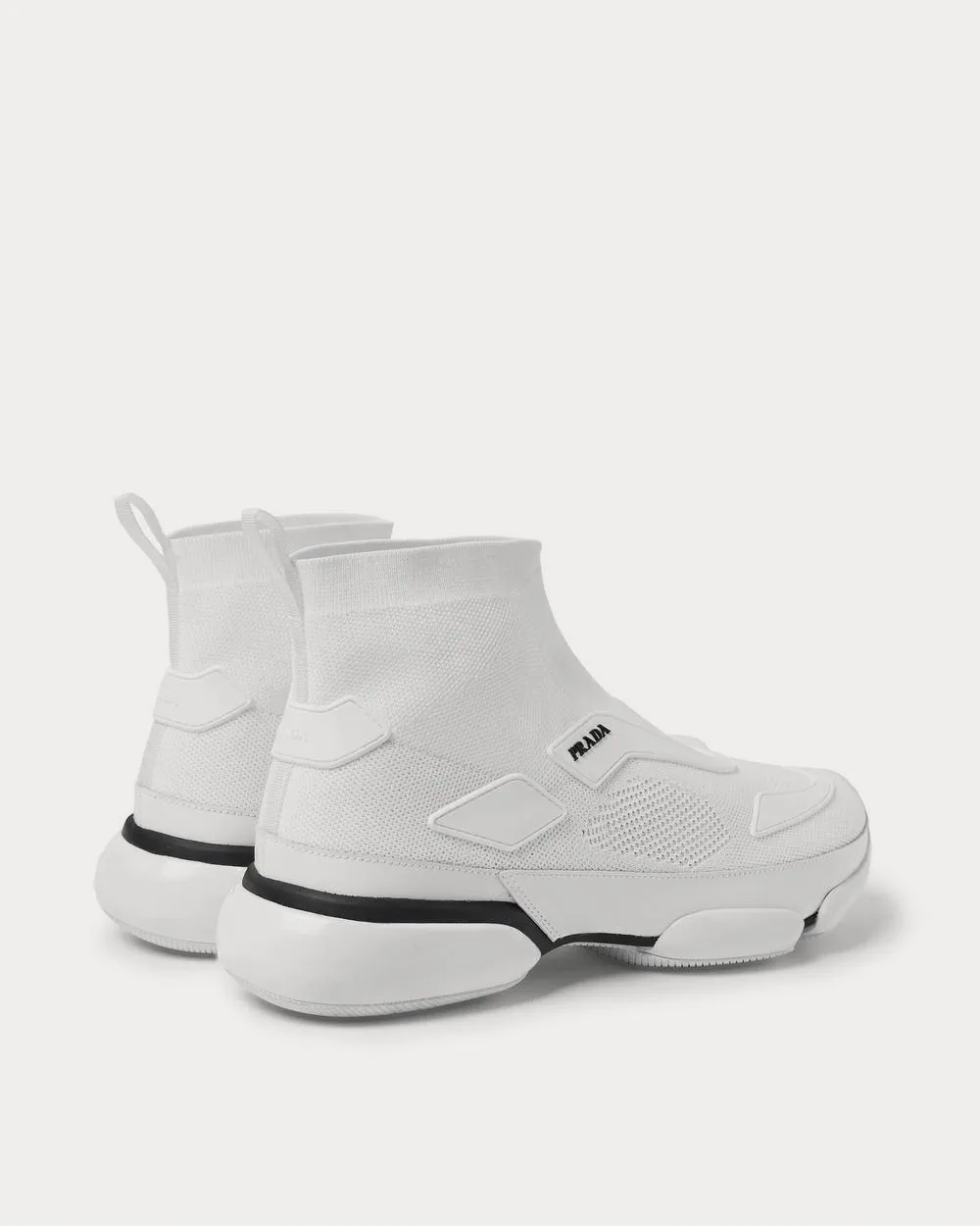 Cloudbust Stretch-Knit and Rubber High-Top Slip-On  White high top sneakers