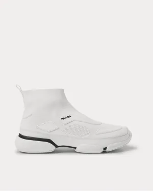Cloudbust Stretch-Knit and Rubber High-Top Slip-On  White high top sneakers
