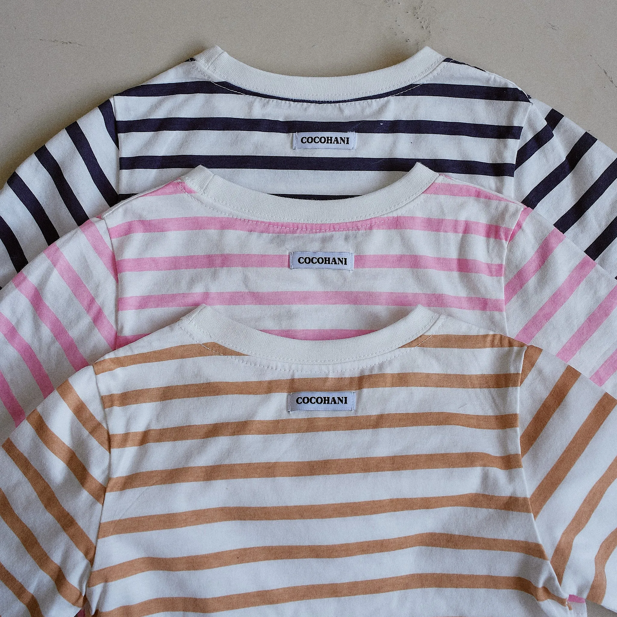 (COCOHANI) Kids Striped Long-Sleeve T-Shirt (3 Colors)