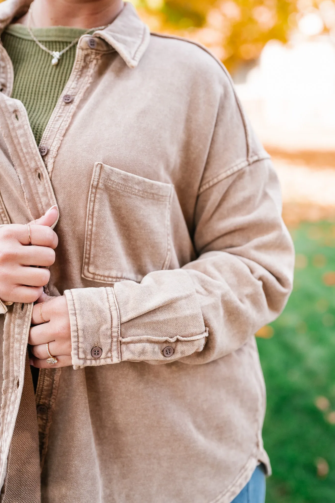 Coffee Run Button Up Collared Jacket