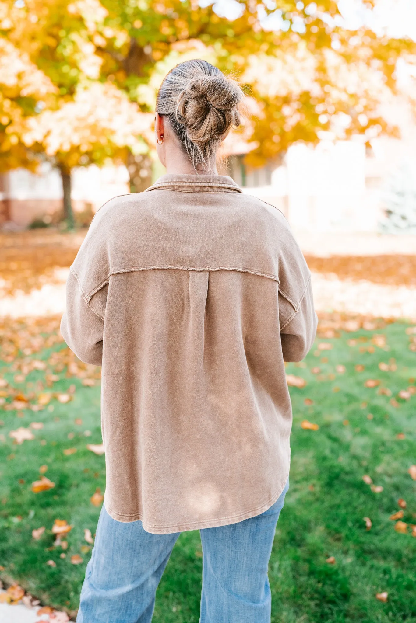 Coffee Run Button Up Collared Jacket
