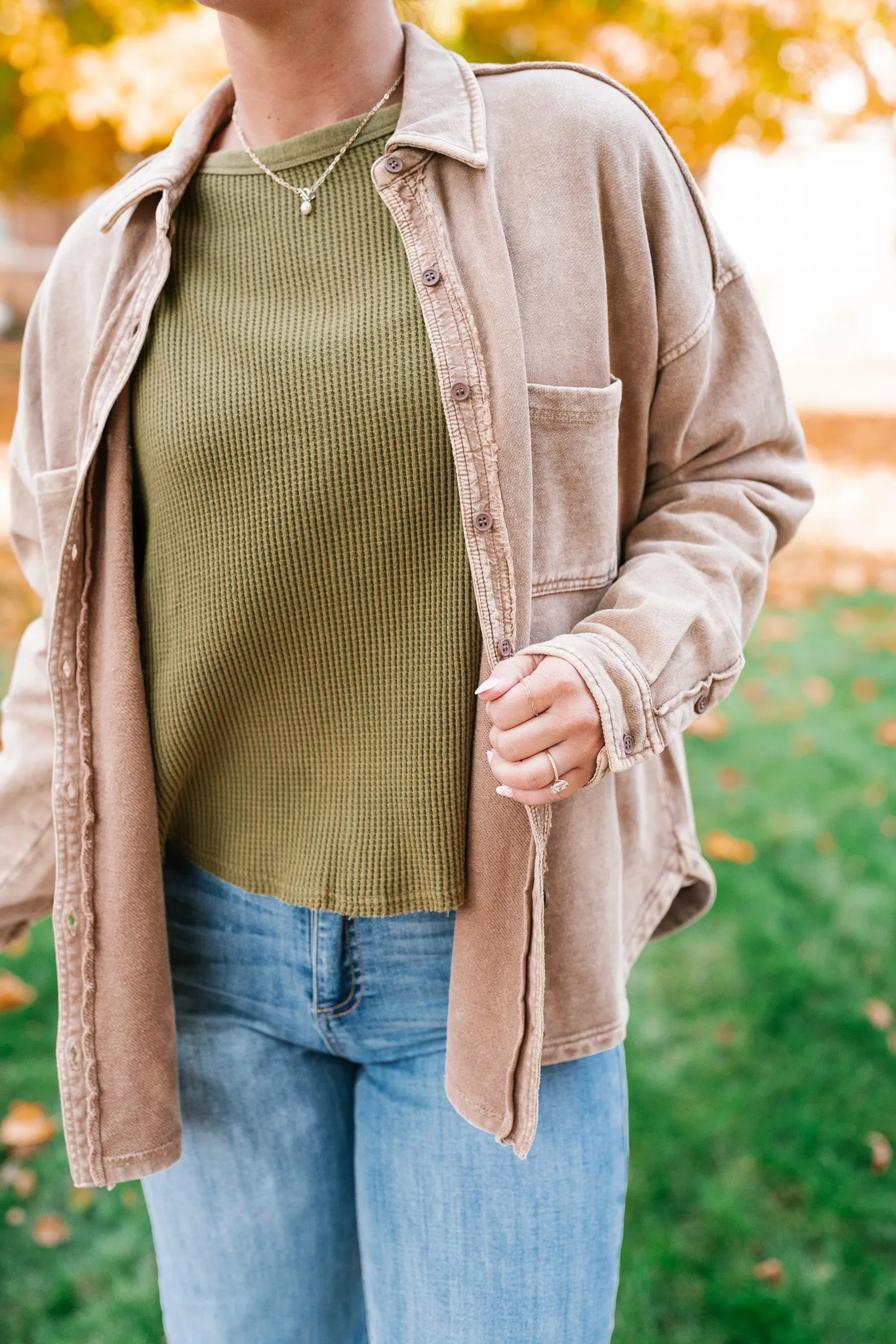 Coffee Run Button Up Collared Jacket