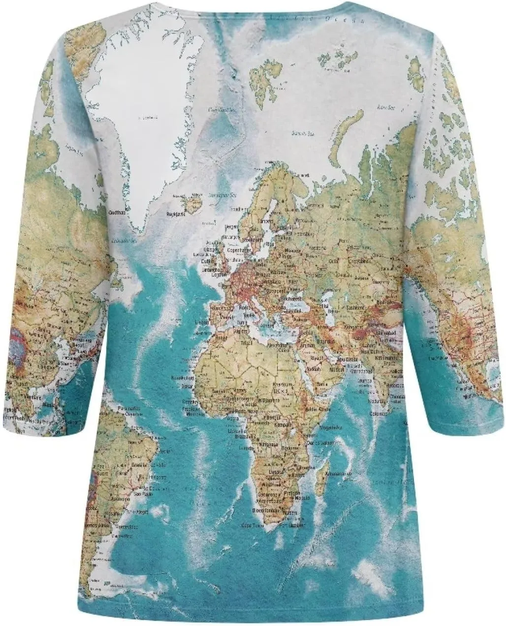 Coloranimal Three-Quarter Sleeve Shirts for Womens Tops Summer 3/4 Sleeve Y2K T Shirts Tee S-2XL