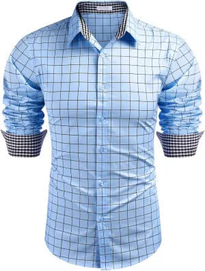 COOFANDY Men's Business Dress Shirt Long Sleeve Slim Fit Casual Button Down Shirt