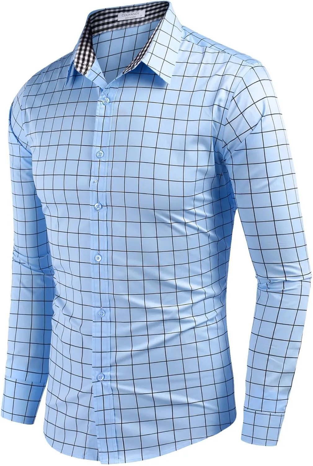 COOFANDY Men's Business Dress Shirt Long Sleeve Slim Fit Casual Button Down Shirt