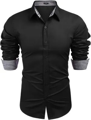 COOFANDY Men's Business Dress Shirt Long Sleeve Slim Fit Casual Button Down Shirt