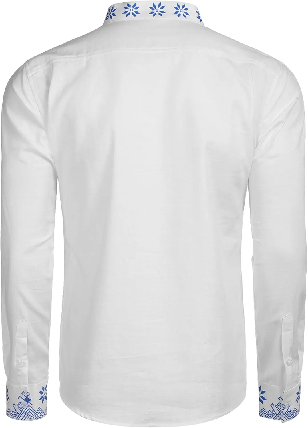 COOFANDY Men's Henley Shirt Vyshyvanka Long Sleeve African Print Shirts Casual Zip Up Cotton Linen Beach Hippie Shirt