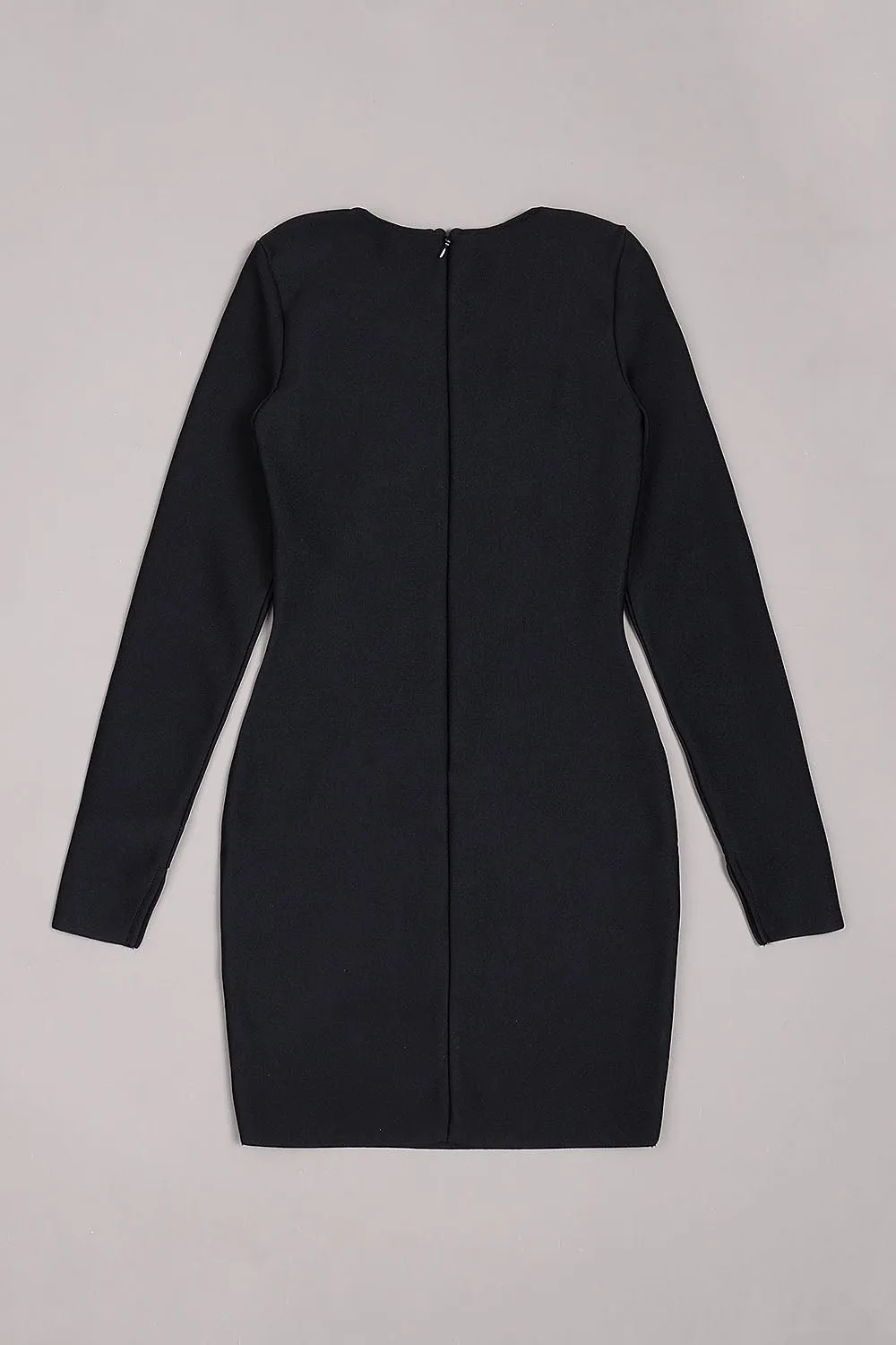 Corset Detail Long Sleeve Bandage Mini Dress