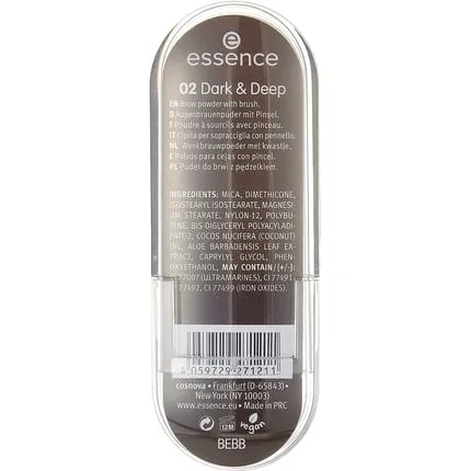 Cosmetics Eyebrow powder set Eyebrow makeup set Stylist Duo 02 Dark And Deep, Essence
