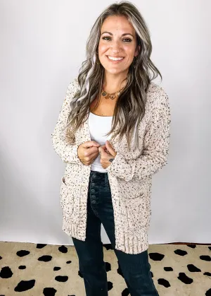 Cream Confetti Knit Cardigan