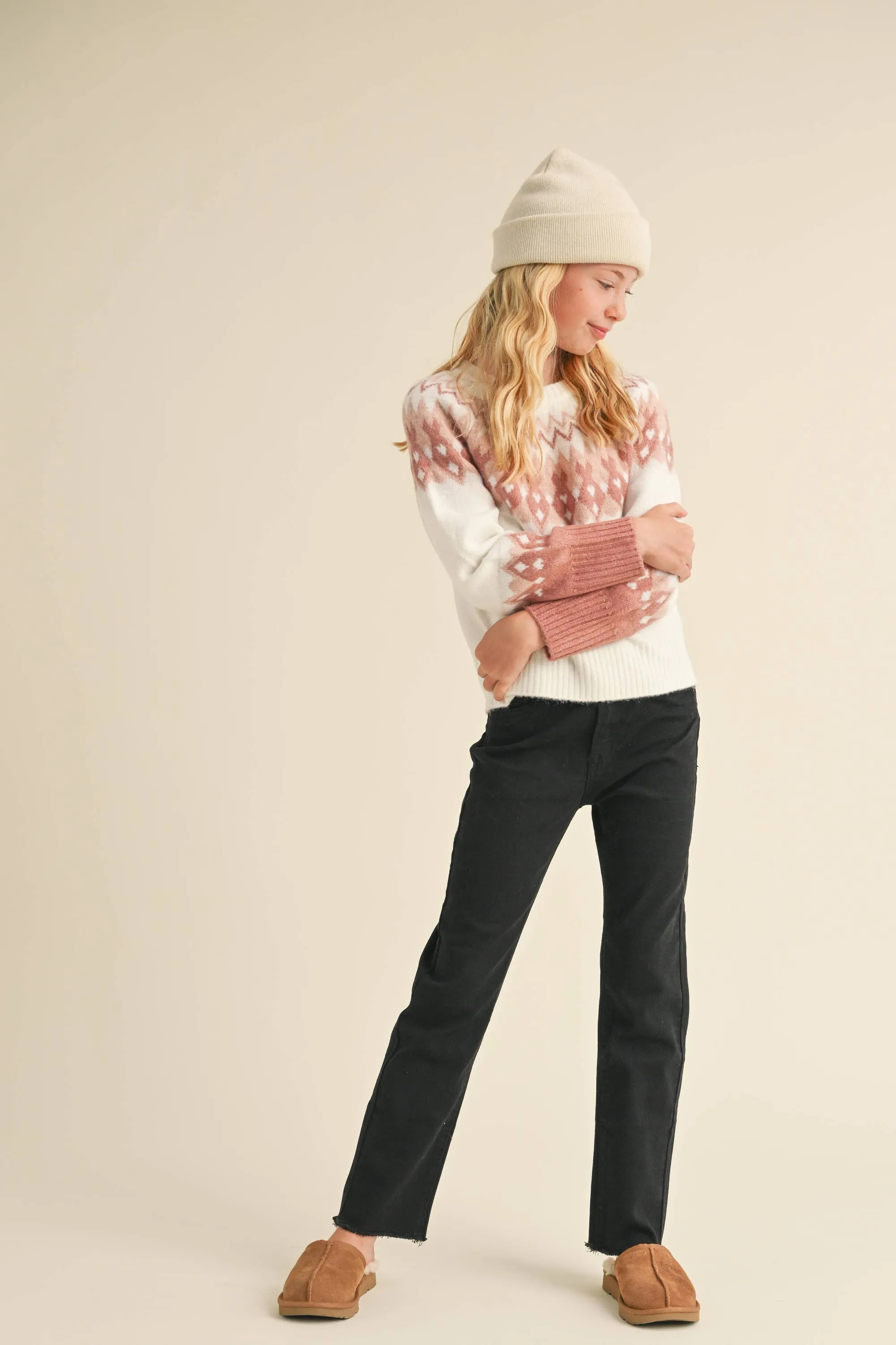 Crew Neck Raglan Sweater