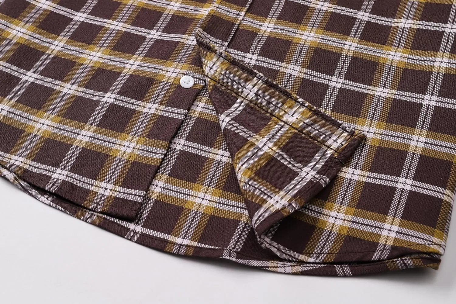 Cromoncent Mens Long Sleeve Oxford Button Down Shirts Casual Dress Shirt for Men,100% Cotton,Plaid/Stripes Shirts