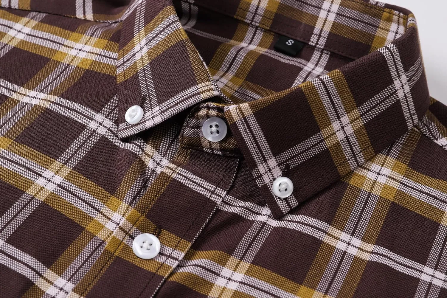 Cromoncent Mens Long Sleeve Oxford Button Down Shirts Casual Dress Shirt for Men,100% Cotton,Plaid/Stripes Shirts
