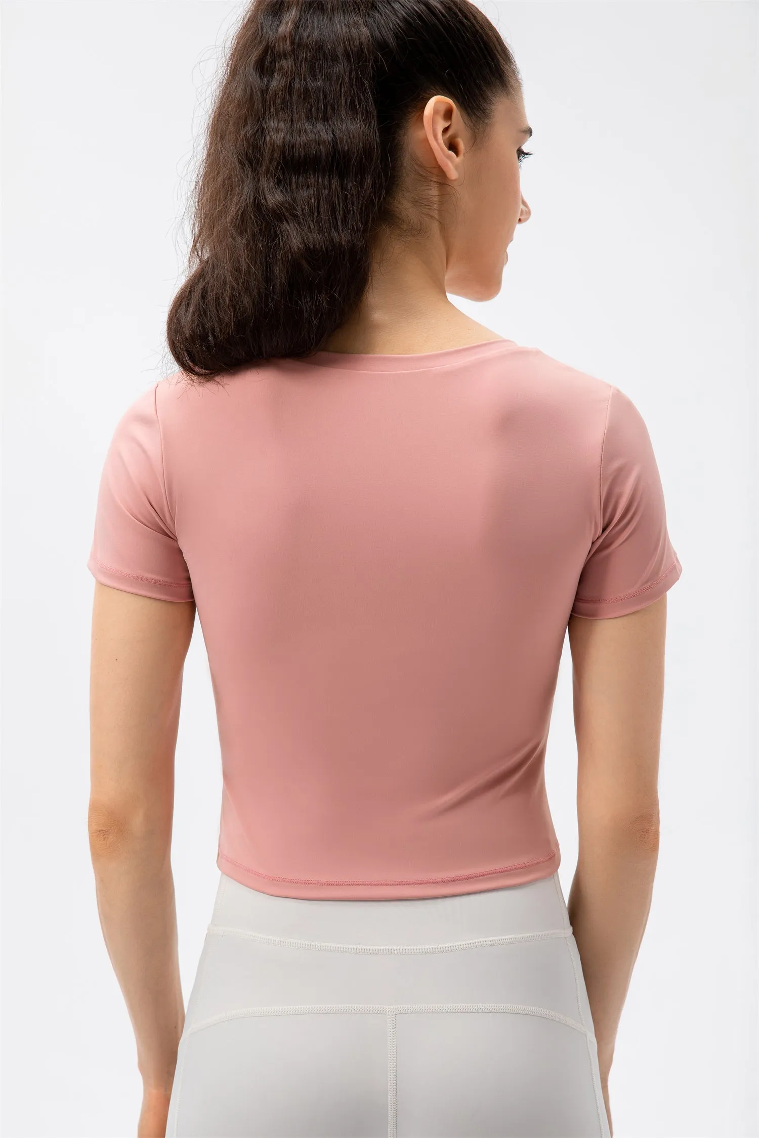 Crossover Hem Cropped Sports Top