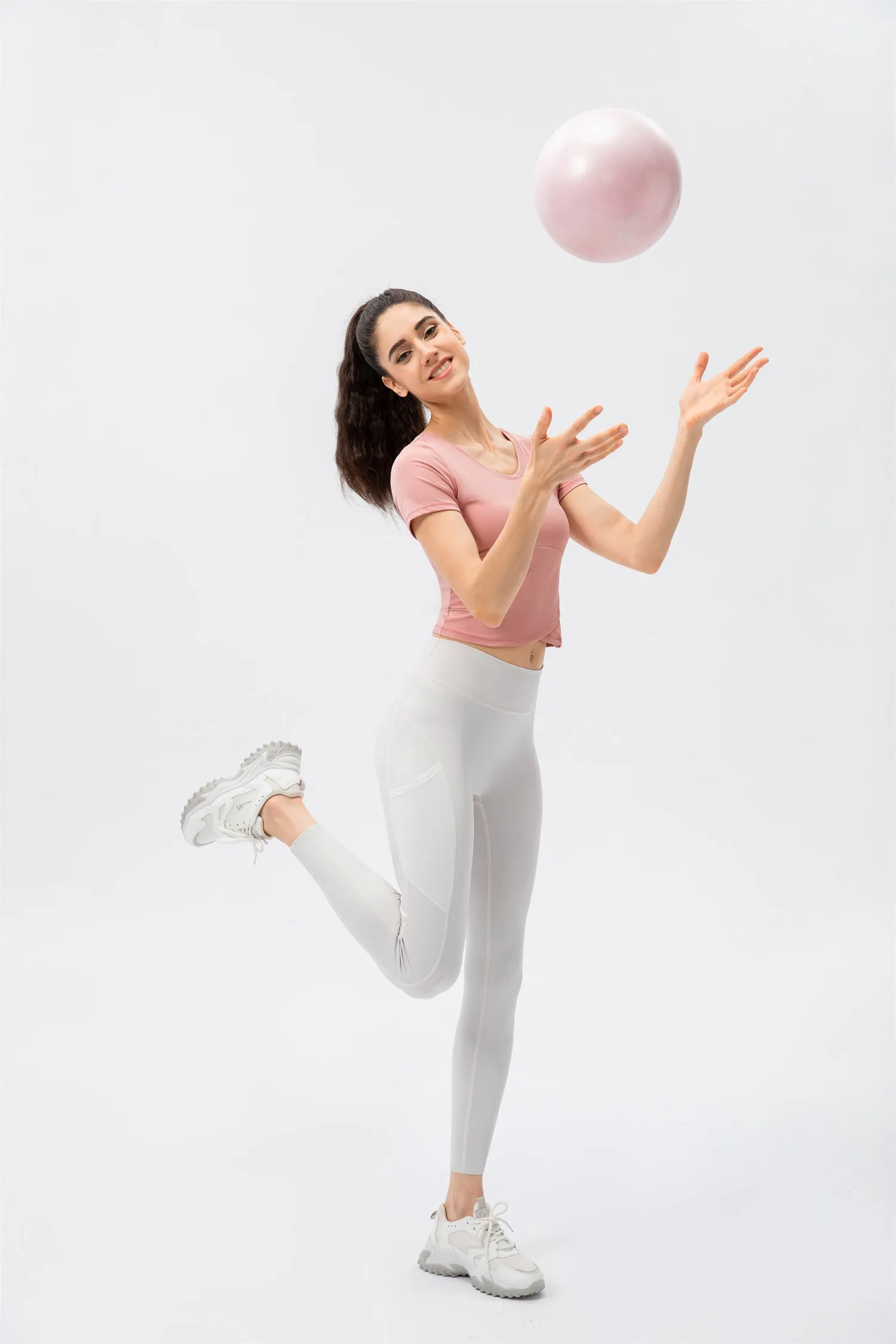 Crossover Hem Cropped Sports Top