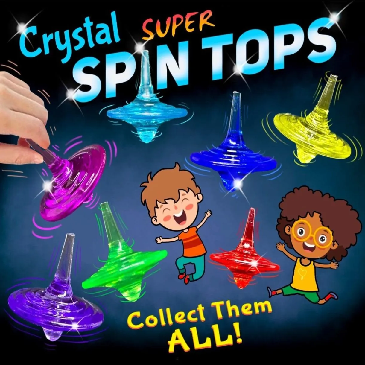 Crystal Spin Tops 2" Capsules