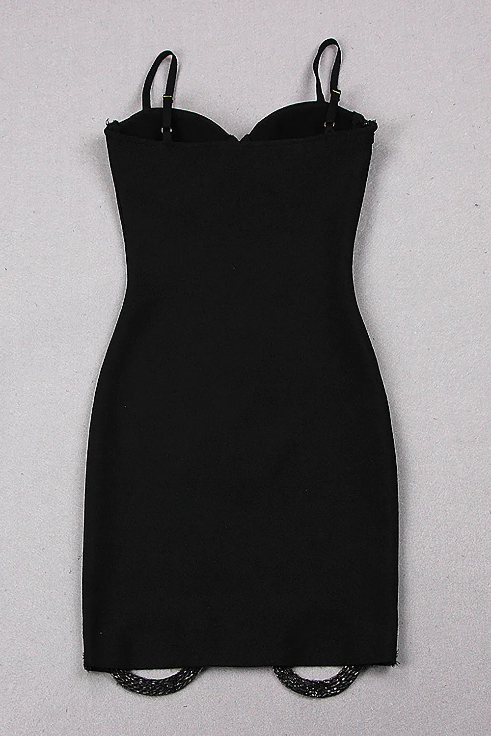 Crystal-Trim Sides Circle Cut Out Dress