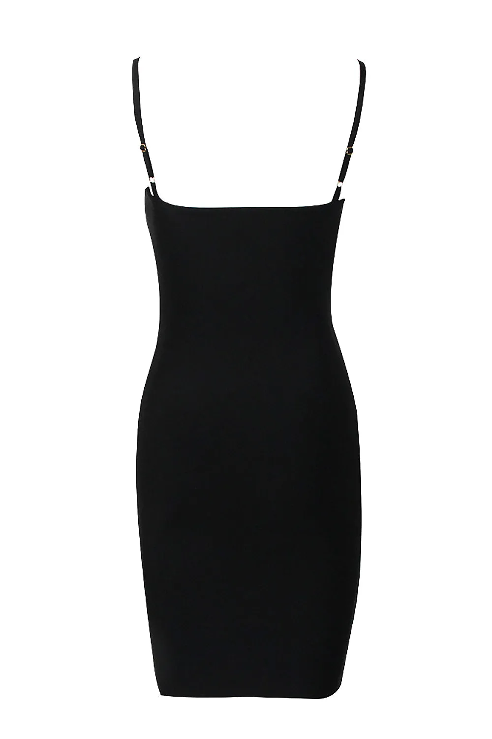 Crystal-Trim Sides Circle Cut Out Dress