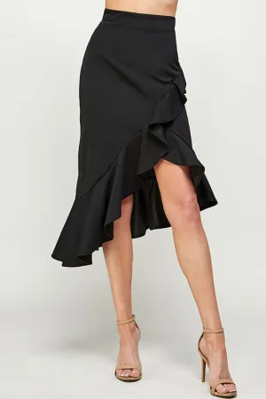 Curvy Girl Black Midi Skirt