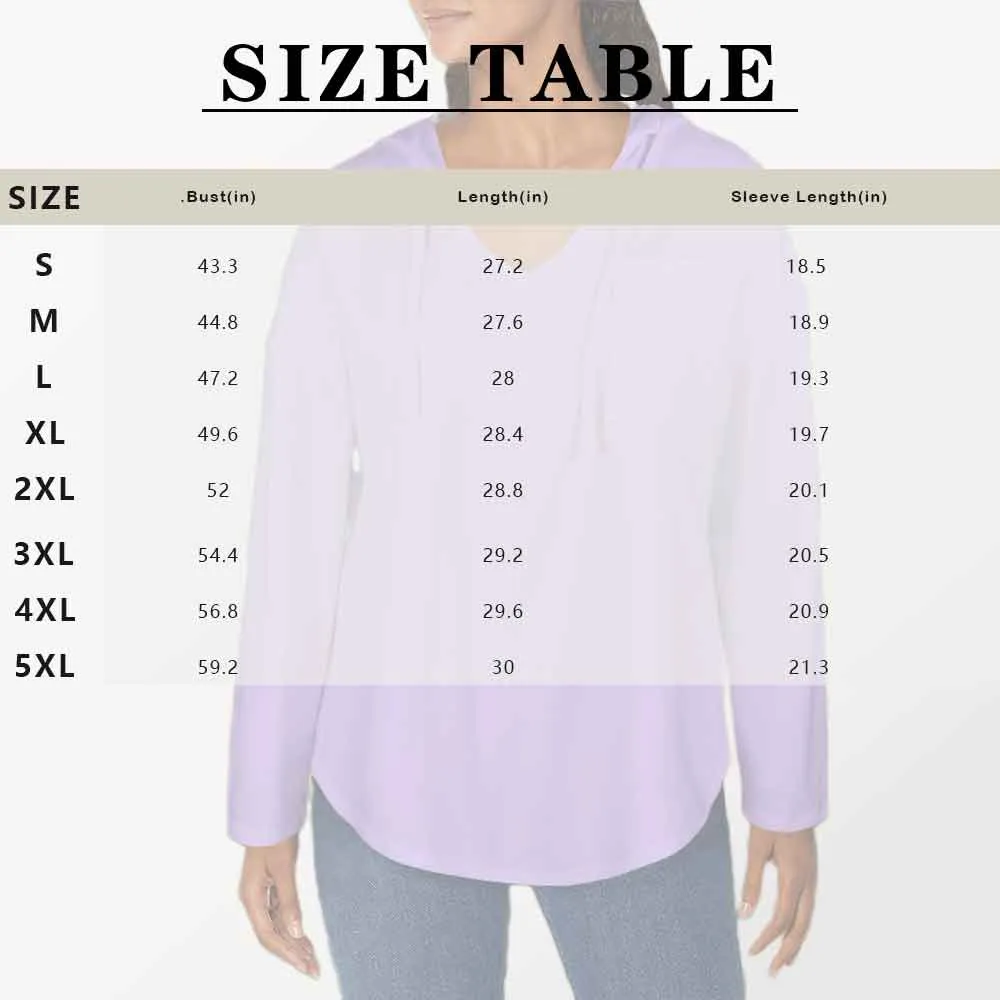 Custom Your Photo&Text V Neck Long Sleeve Drawstring Pullover Hoodies Shirts With Pocket Personalized Hoodie Tops For Women