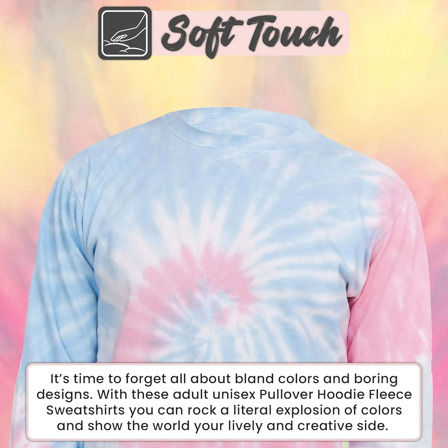 DARESAY Tie Dye Fleece Womens Sweatshirts, Pullover Sweaters - sizes up to 5XL