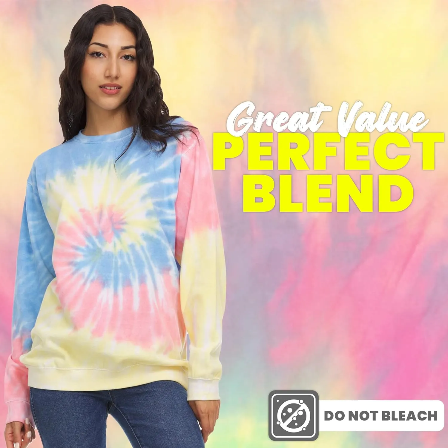 DARESAY Tie Dye Fleece Womens Sweatshirts, Pullover Sweaters - sizes up to 5XL