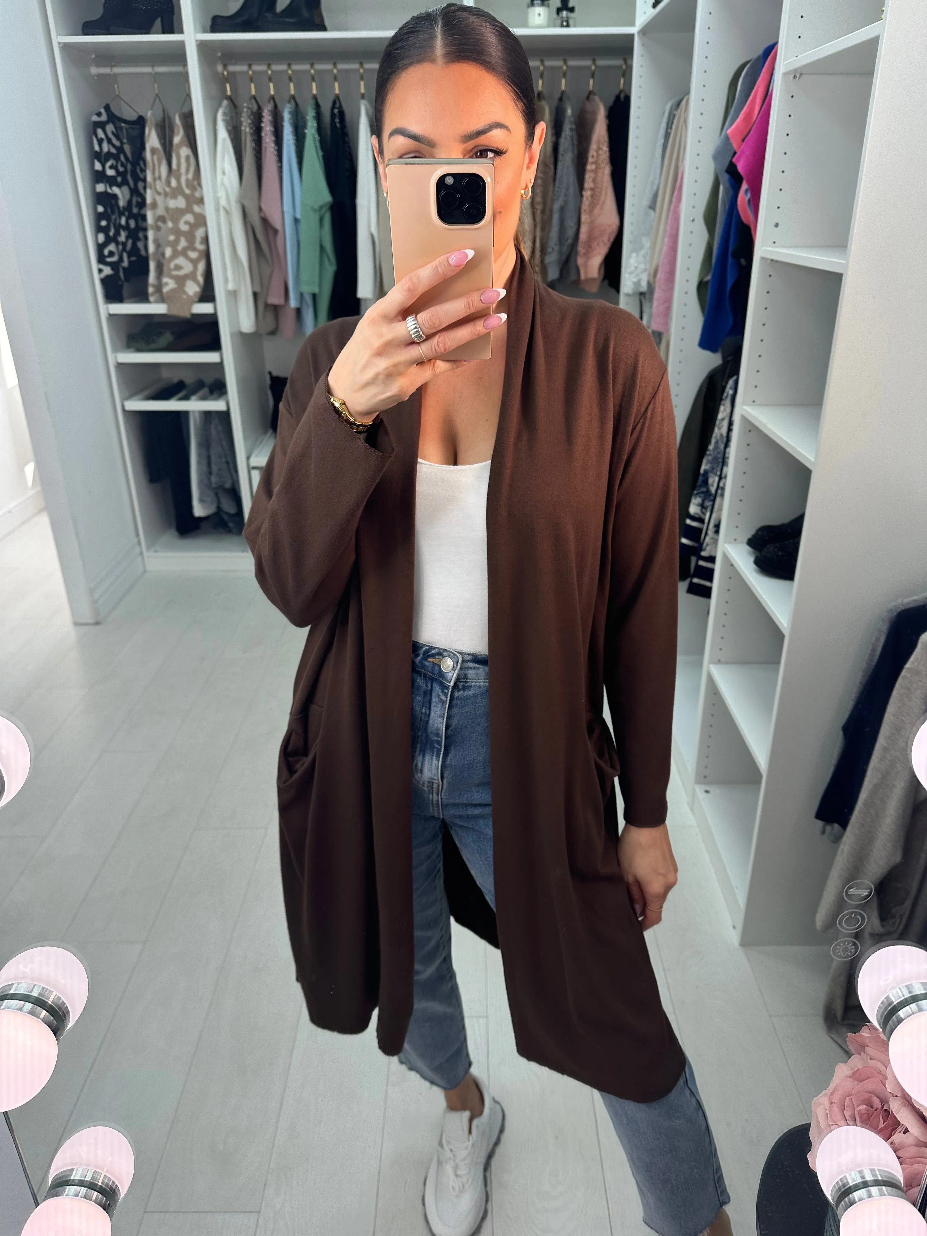 Diego Lightweight Open Front Pocket Cardigan