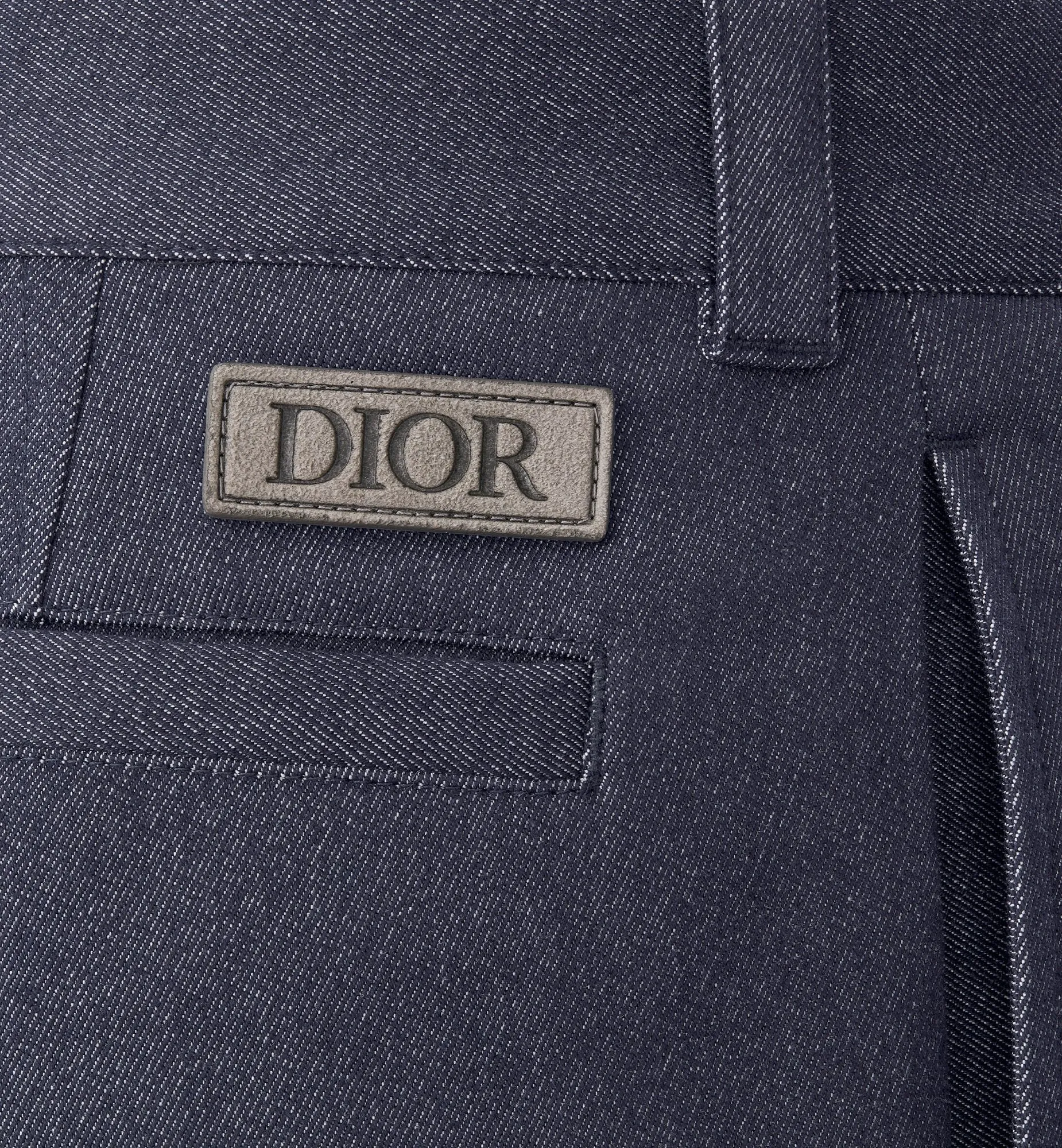Dior Icons Pants Blue Denim-Effect Cotton And Cashmere Blend