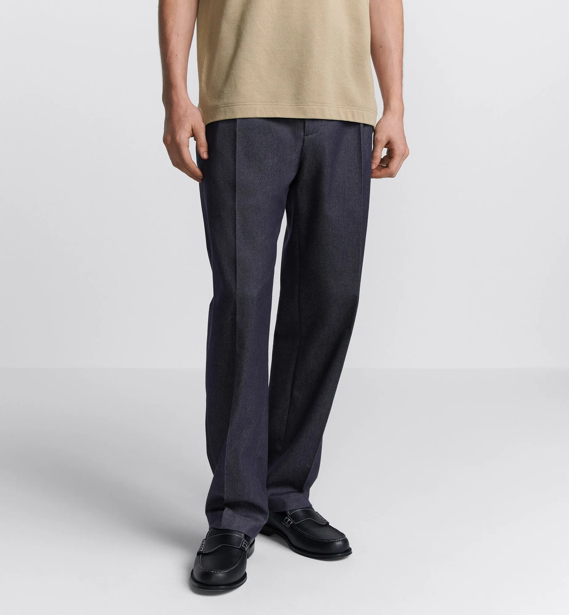 Dior Icons Pants Blue Denim-Effect Cotton And Cashmere Blend