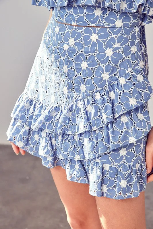DO   BE COLLECTION Eyelet Ruffle Skirt