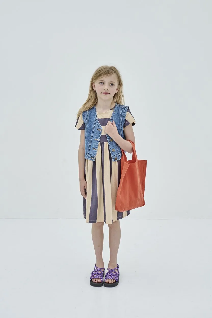 Dress Easy Peasy Night Blue Block Stripe