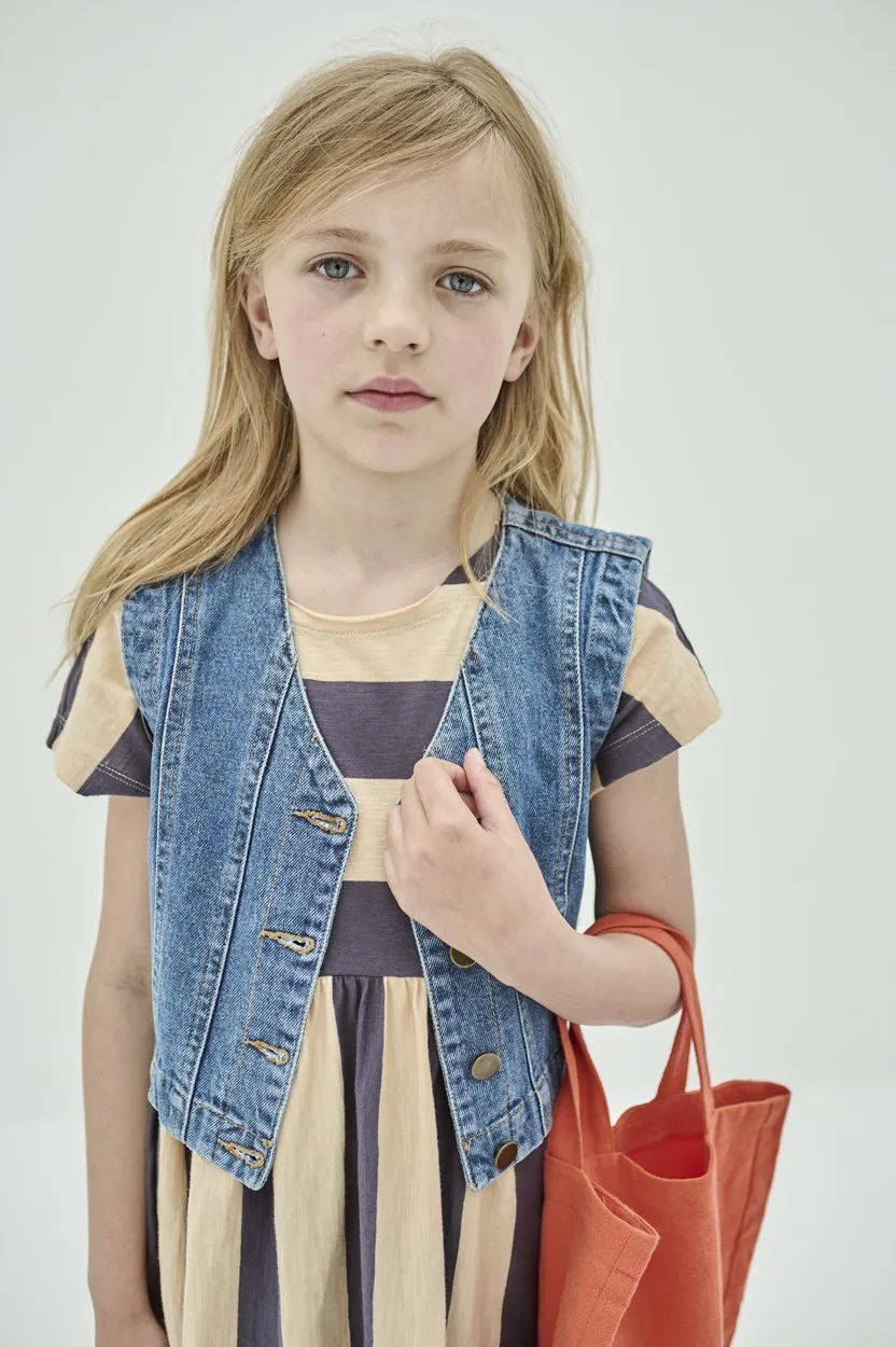 Dress Easy Peasy Night Blue Block Stripe