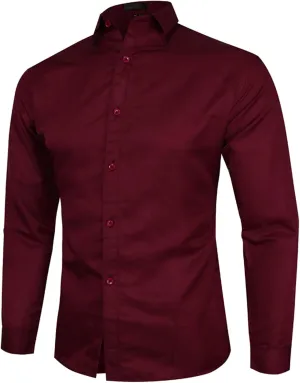 Dress Shirts for Mens Long Sleeve Regular Fit Casual Blouse Wrinkle-Free Button Down Business Shirt Formal Work Tops