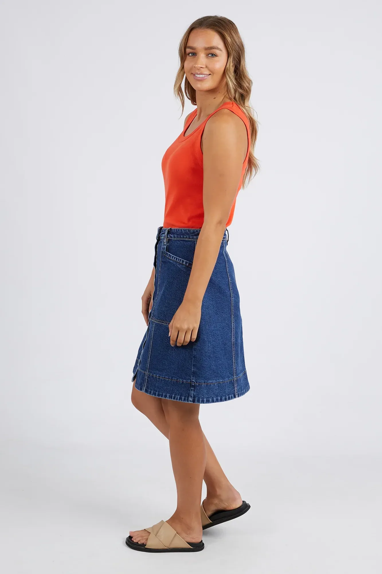 Esme Tank in Spicy Orange