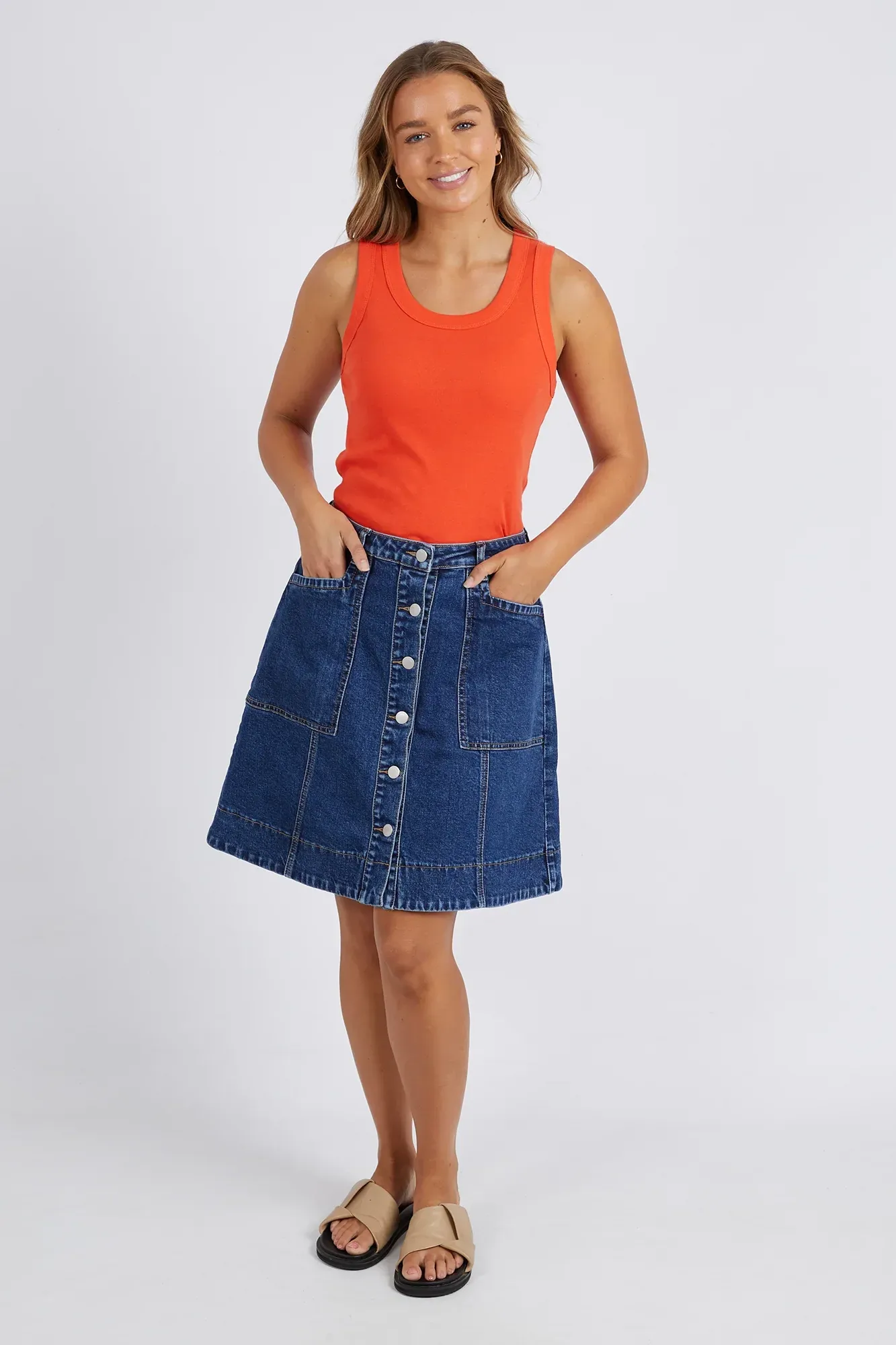 Esme Tank in Spicy Orange