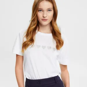 Esprit T-Shirt With Chest Print White
