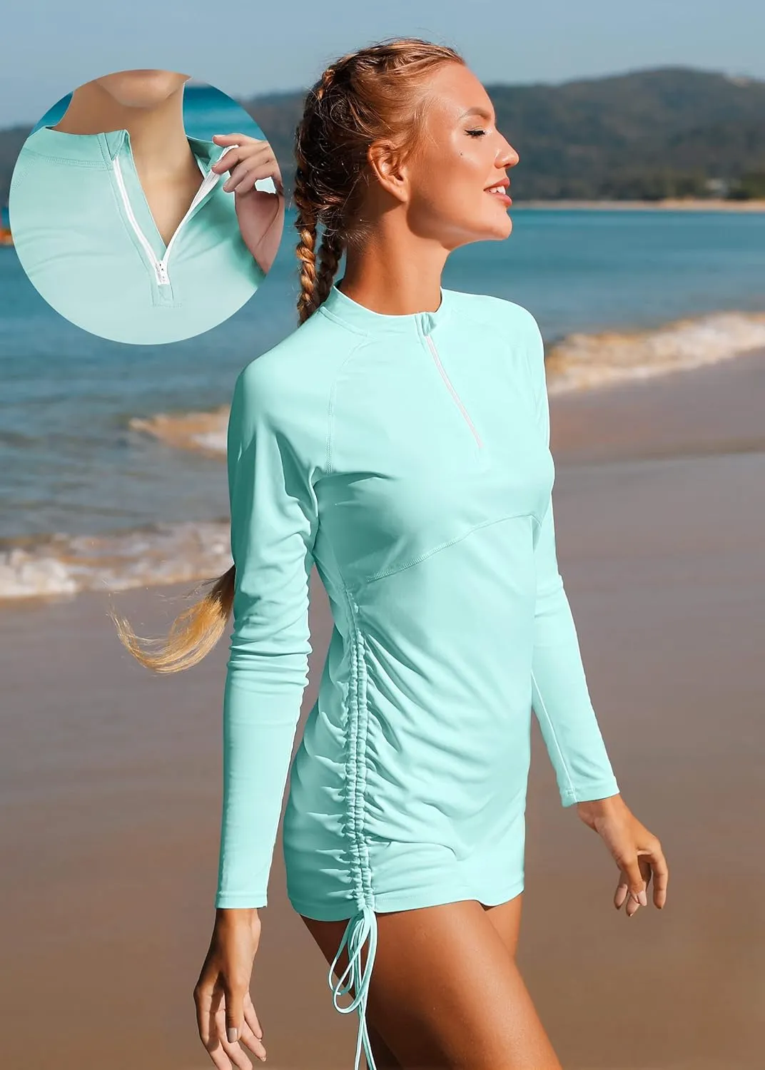 Ewedoos Rash Guard for Women UPF 50  Sun Protection Clothing Swim Shirts for Woman SPF Shirts Long Sleeve UV Sun Shirts