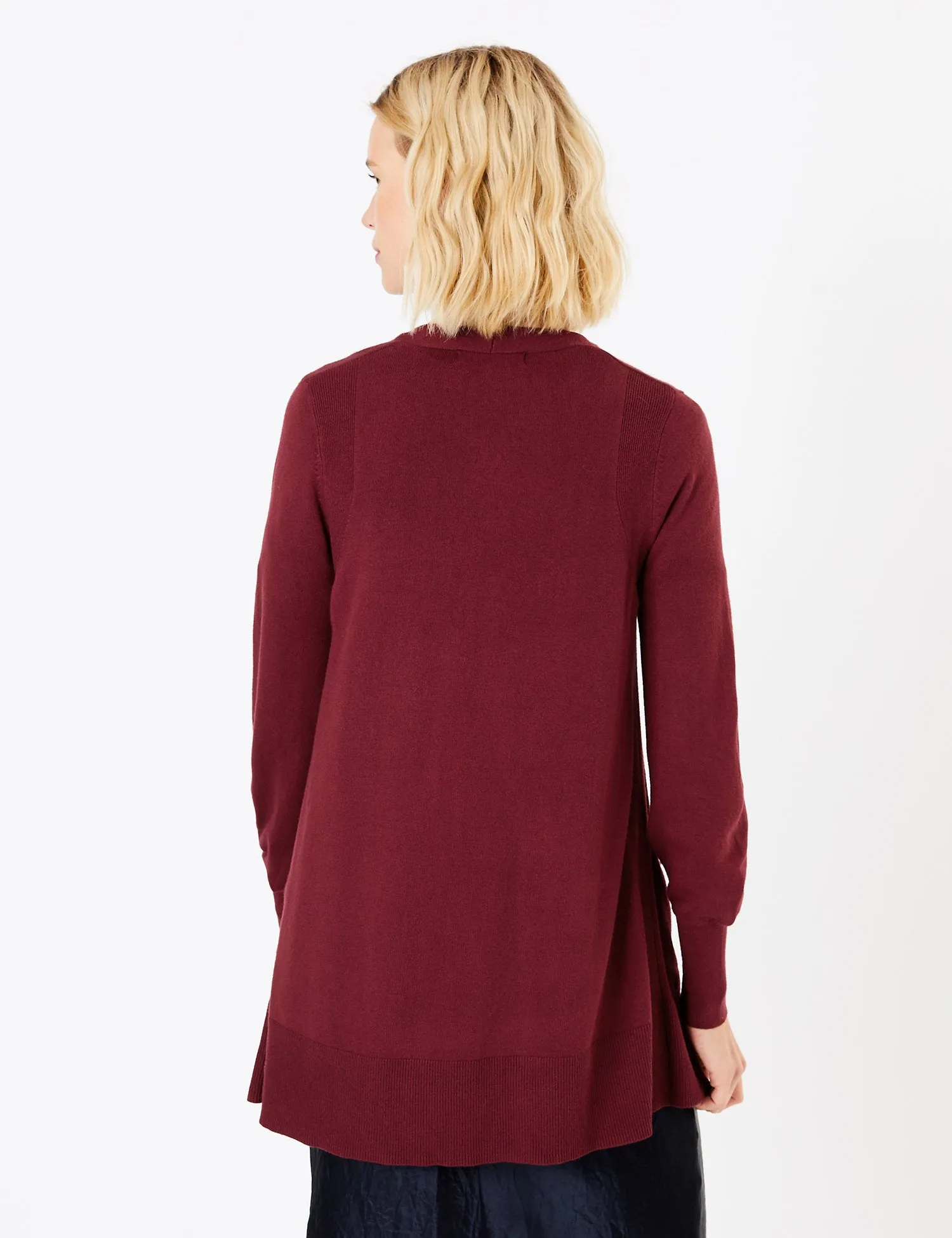 Ex Famous Store Open Front Patch Pocket Cardigan