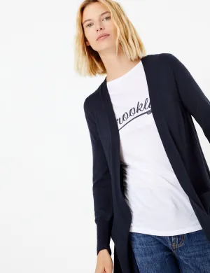 Ex Famous Store Open Front Patch Pocket Cardigan
