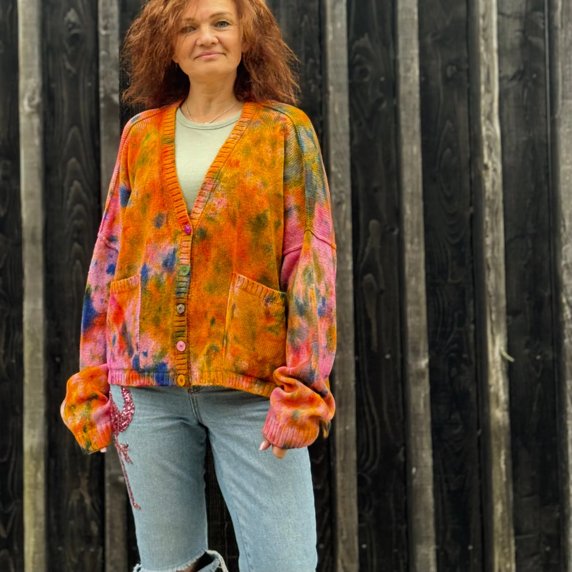 Exclusive Hand-Painted Cardigan No. L12 (Shetland Medium)