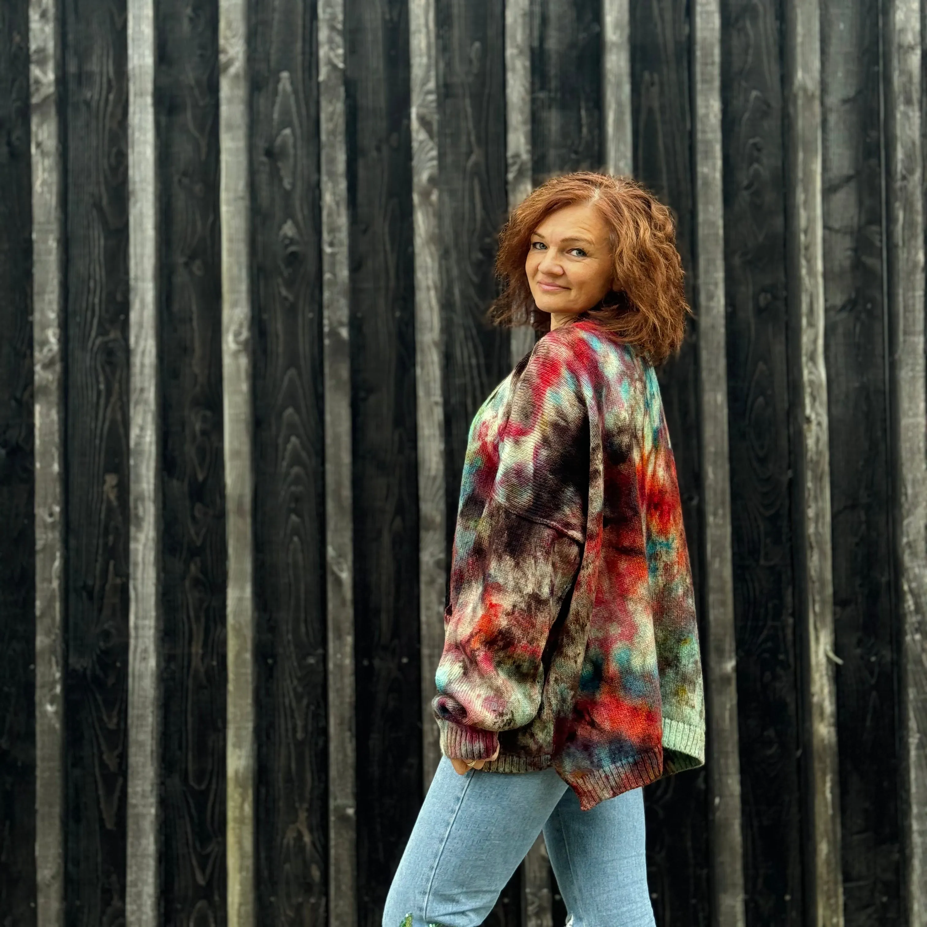 Exclusive Hand-Painted Cardigan No. L3 (Shetland Large)