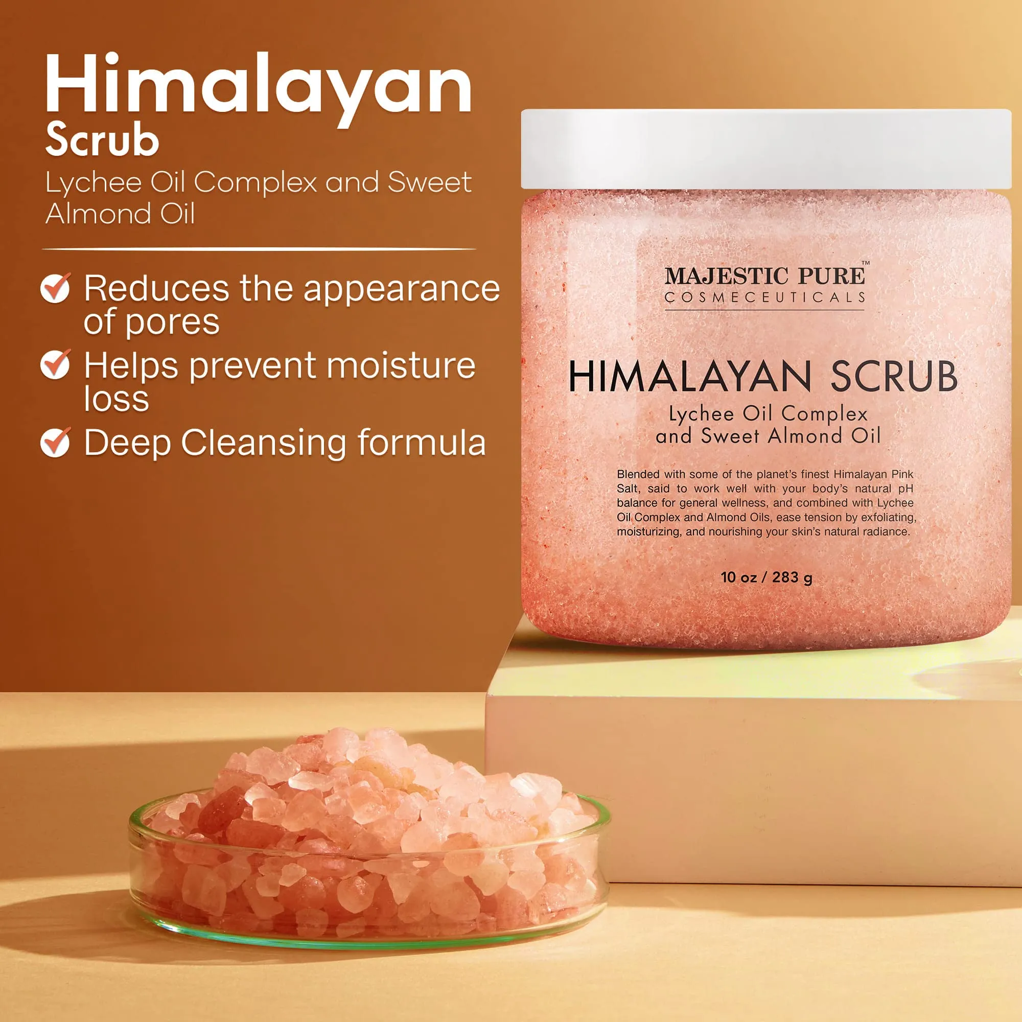 Exfoliating & Moisturizing Deep Cleansing Himalayan Salt Body Scrub with Lycée Oil - 10 oz
