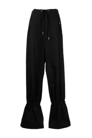 Eyelet Tie Parachute Pant Black