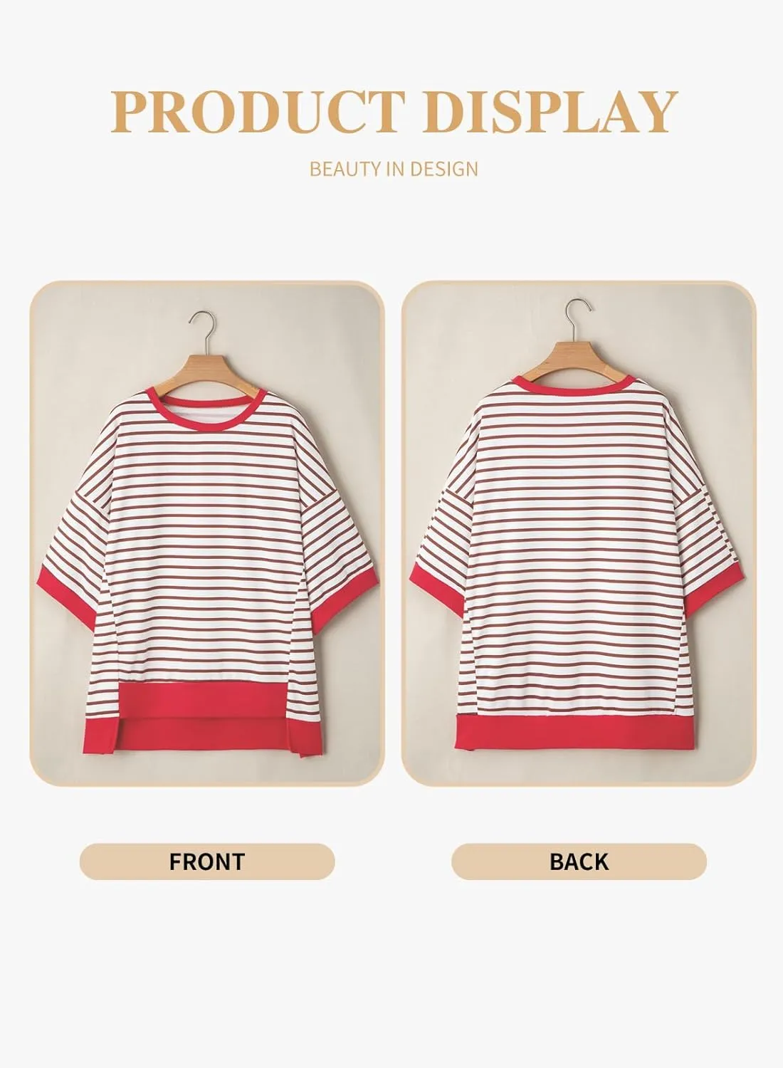 Eytino Womens Plus Size Tops Casual Short Sleeve Striped Color Block Shirts Crewneck Pullover T Shirts(1X-5X)