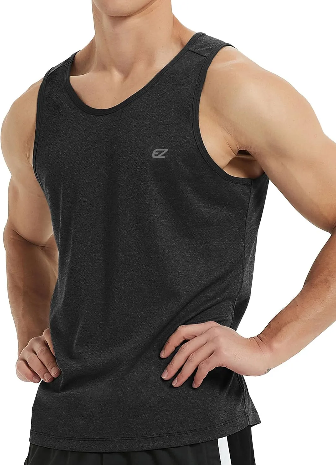 EZRUN Men's Tank Tops Quick Dry Workout Swim Beach Shirts Sleeveless Shirts for Bodybuilding Gym Fitness Training