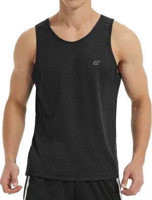 EZRUN Men's Tank Tops Quick Dry Workout Swim Beach Shirts Sleeveless Shirts for Bodybuilding Gym Fitness Training