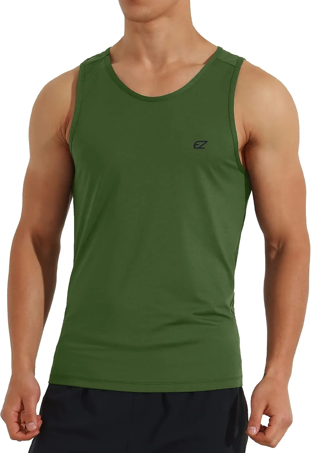 EZRUN Men's Tank Tops Quick Dry Workout Swim Beach Shirts Sleeveless Shirts for Bodybuilding Gym Fitness Training
